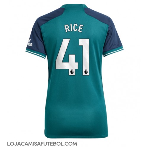 Camisa de Futebol Arsenal Declan Rice #41 Equipamento Alternativo Mulheres 2023-24 Manga Curta